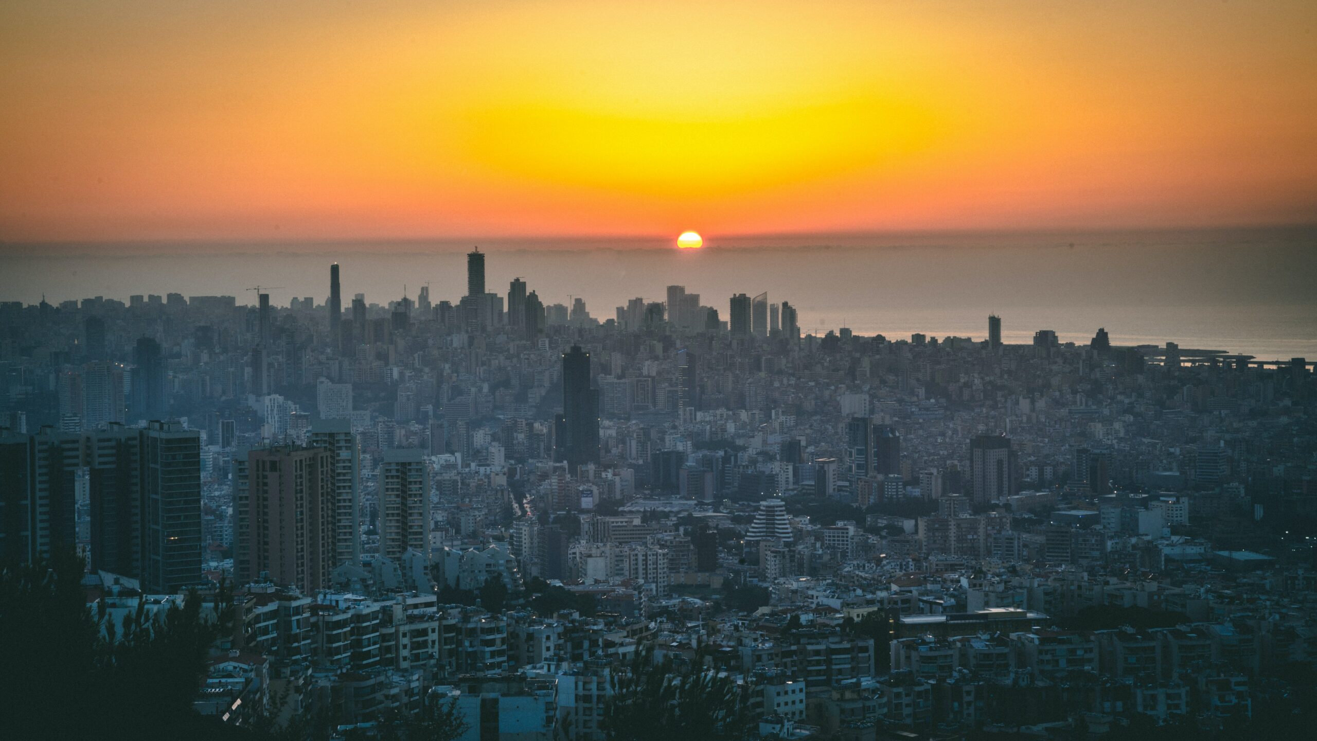 Lebanon Beirut City Sunset Coast Urbanism